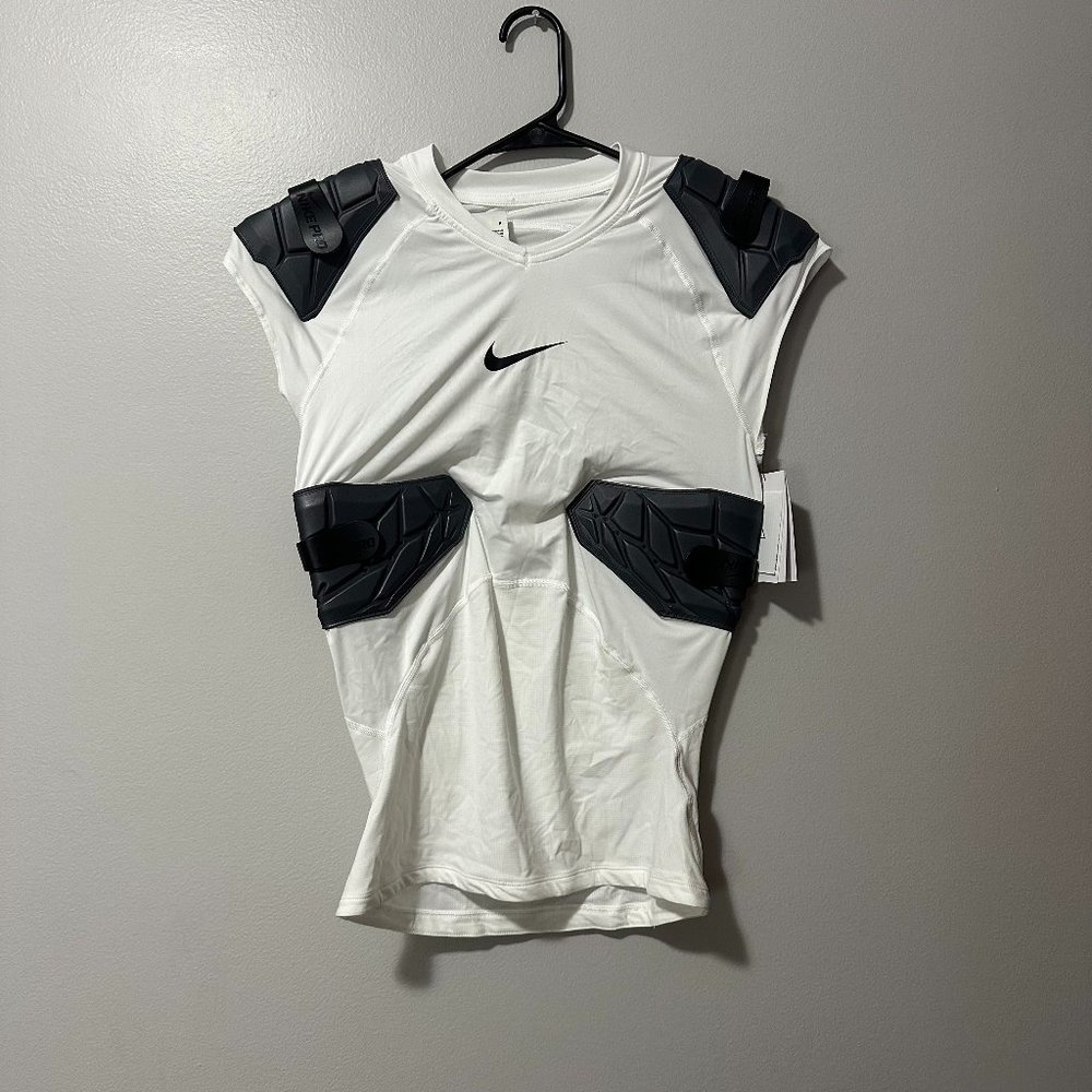 Nike Padded Vest White Spandex Football Ribs and Shoulder Pads AQ2733-100